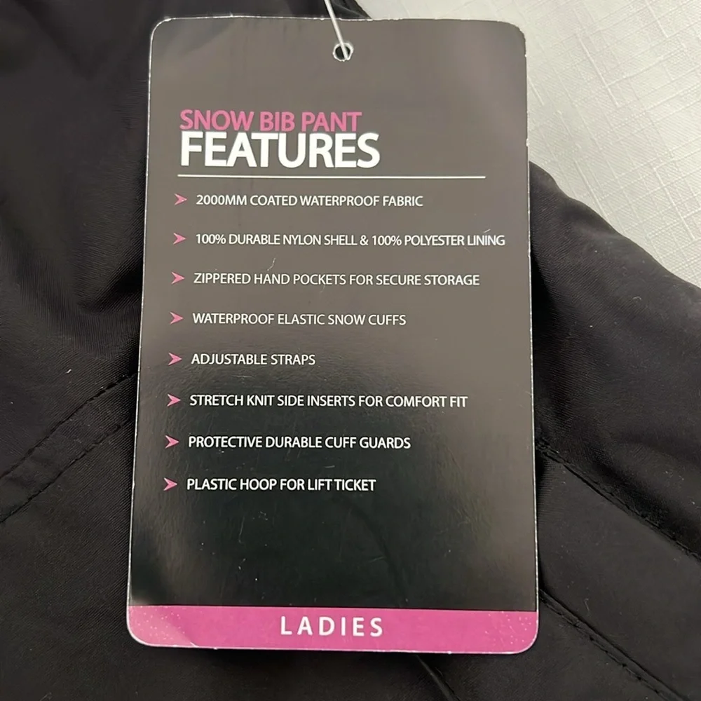 Sport Essentials / Snow Bibs / Black~New With Tag - Picture 8 of 10